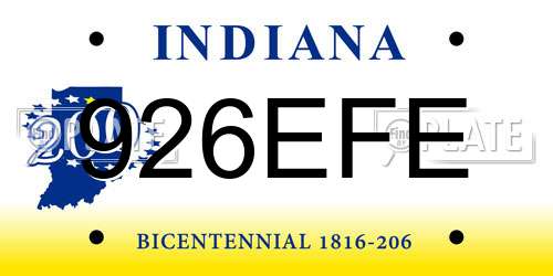 926EFE Indiana License Plate