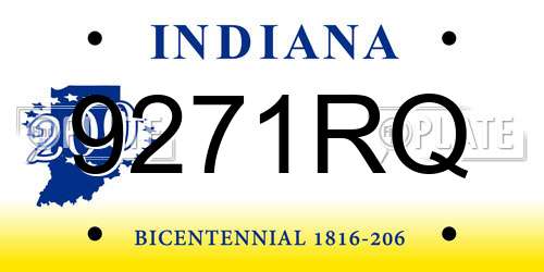 9271RQ Indiana License Plate