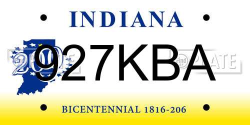 927KBA Indiana License Plate