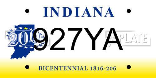 927YA Indiana License Plate