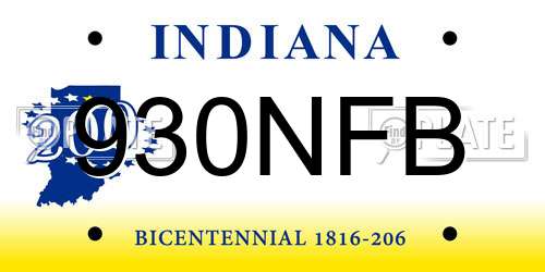 930NFB Indiana License Plate