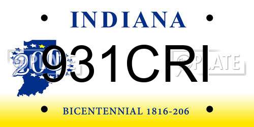 931CRI Indiana License Plate