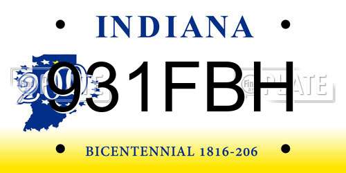 931FBH Indiana License Plate