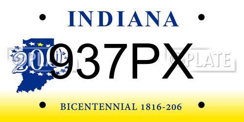 937PX Indiana License Plate