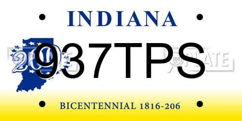 937TPS Indiana License Plate