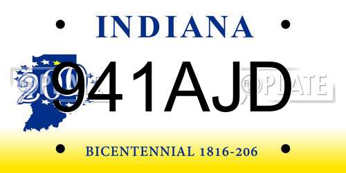 941AJD Indiana License Plate