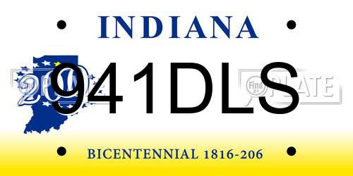 941DLS Indiana License Plate