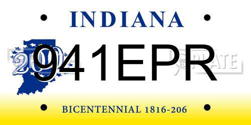 941EPR Indiana License Plate