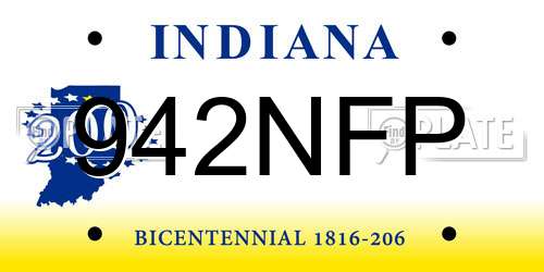 942NFP Indiana License Plate