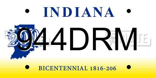 944DRM Indiana License Plate