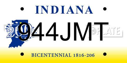 944JMT Indiana License Plate