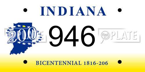 946 Indiana License Plate