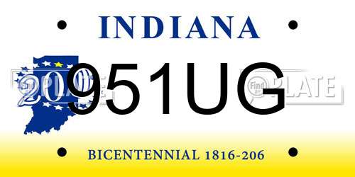 951UG Indiana License Plate