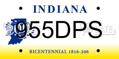 955DPS Indiana License Plate
