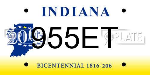 955ET Indiana License Plate