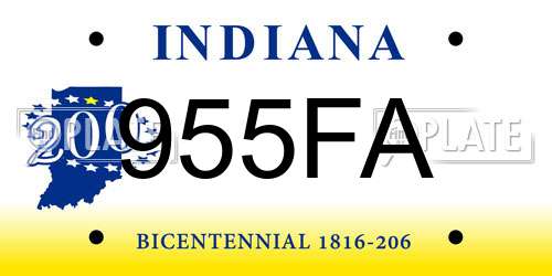 955FA Indiana License Plate