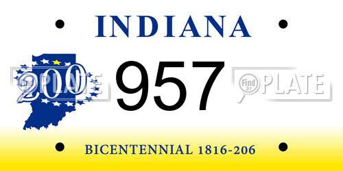 957 Indiana License Plate