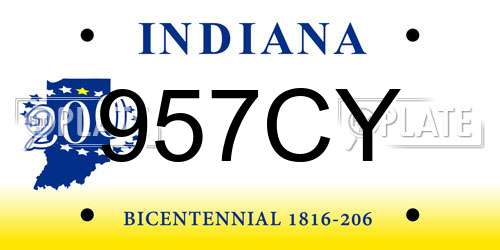 957CY Indiana License Plate