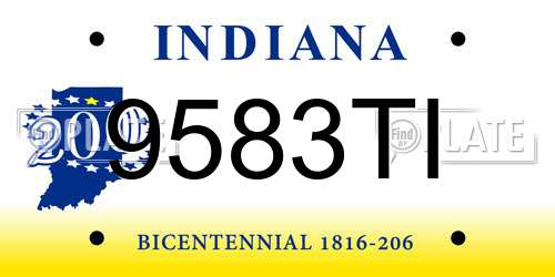 9583TI Indiana License Plate