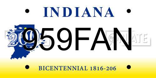 959FAN Indiana License Plate