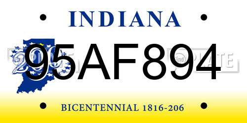 95AF894 Indiana License Plate