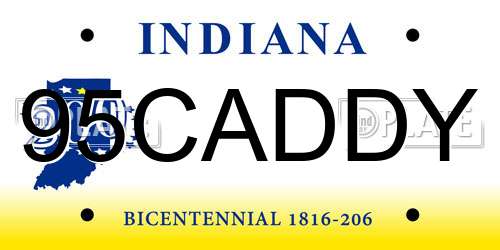 95CADDY Indiana License Plate