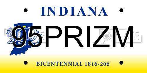 95PRIZM Indiana License Plate