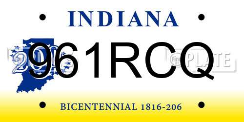 961RCQ Indiana License Plate