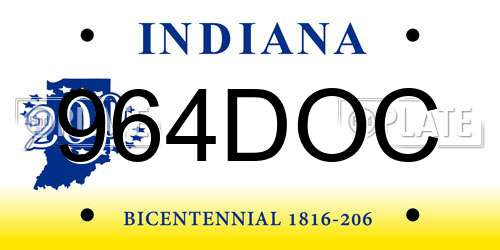 964DOC Indiana License Plate