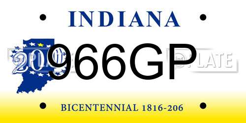 966GP Indiana License Plate