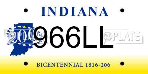 966LL Indiana License Plate