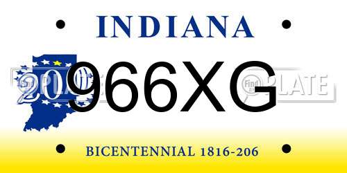 966XG Indiana License Plate