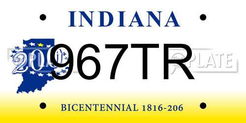 967TR Indiana License Plate
