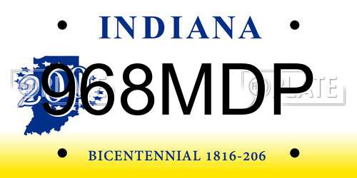 968MDP Indiana License Plate