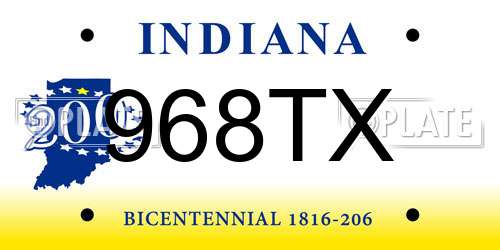 968TX Indiana License Plate