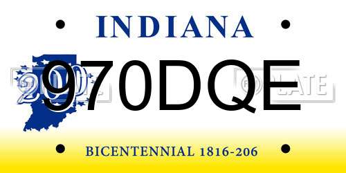 970DQE Indiana License Plate