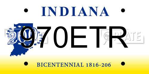 970ETR Indiana License Plate