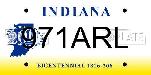 971ARL Indiana License Plate