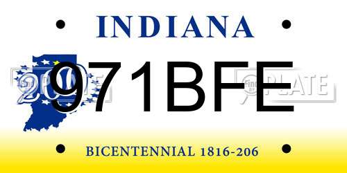 971BFE Indiana License Plate