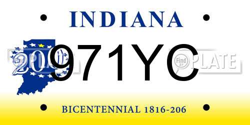 971YC Indiana License Plate