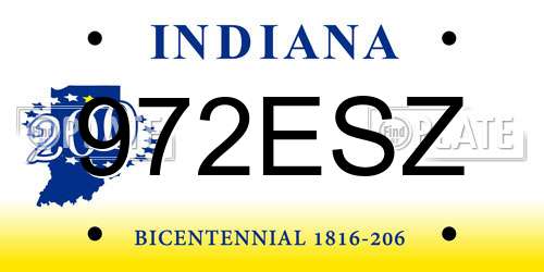972ESZ Indiana License Plate