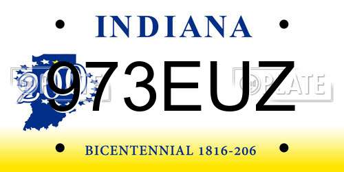 973EUZ Indiana License Plate