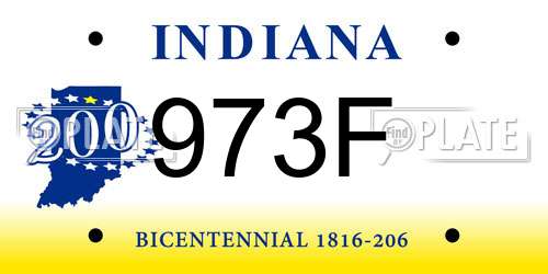 973F Indiana License Plate
