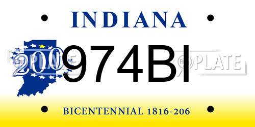 974BI Indiana License Plate