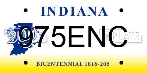 975ENC Indiana License Plate
