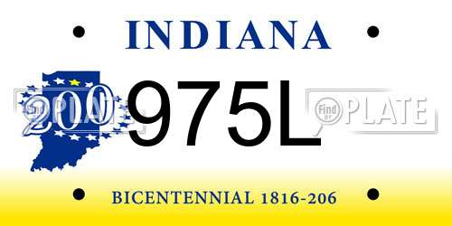 975L Indiana License Plate