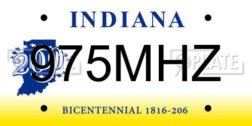 975MHZ Indiana License Plate
