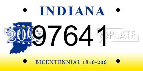 97641 Indiana License Plate