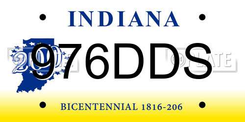 976DDS Indiana License Plate