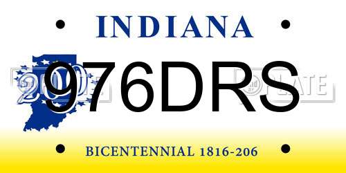 976DRS Indiana License Plate